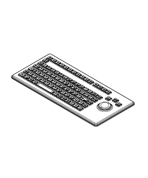 Photo of Hatteland Panel Mount Backlit US Layout Keyboard with 25mm Trackerball & USB